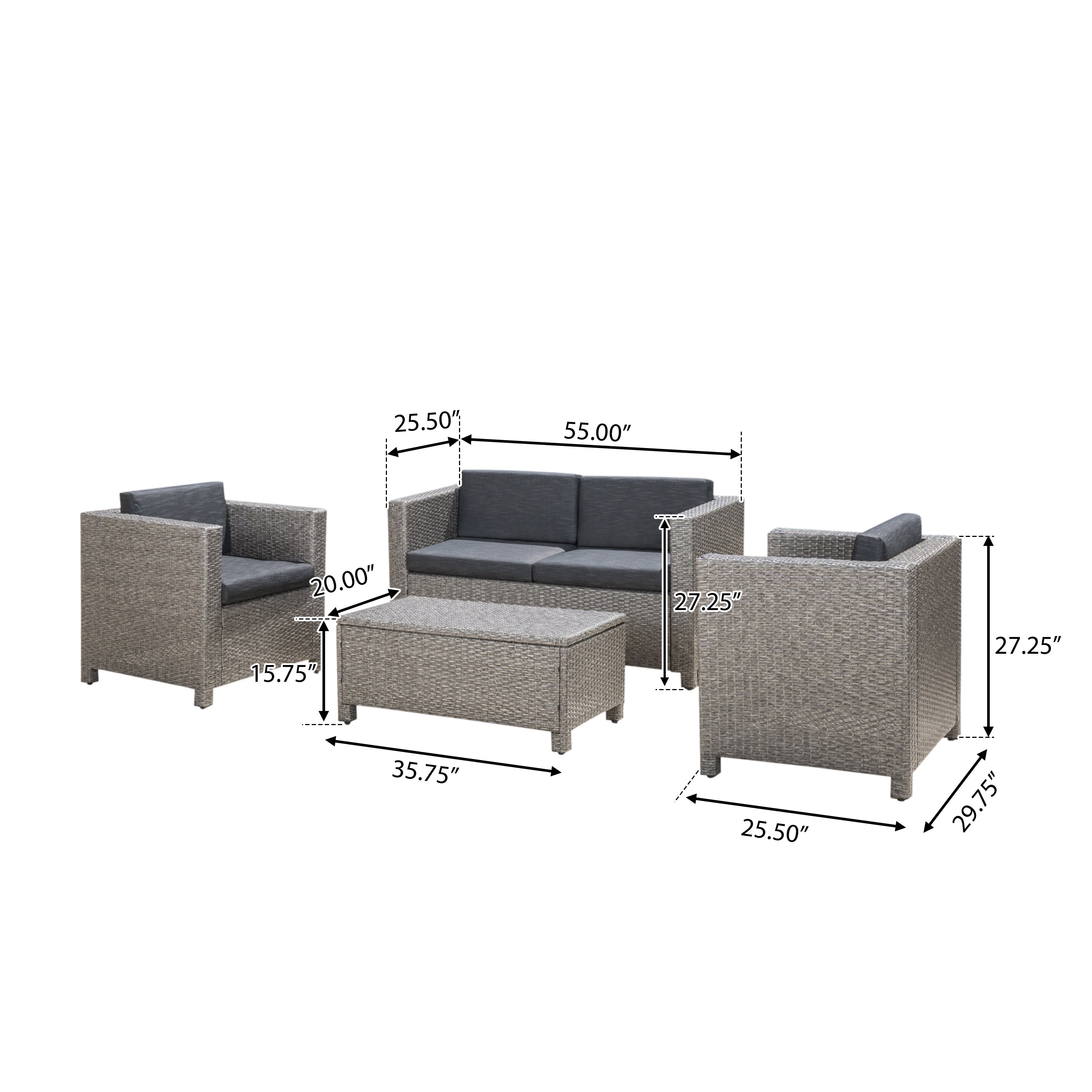Puerta 4-Piece Outdoor Wicker Sofa Set