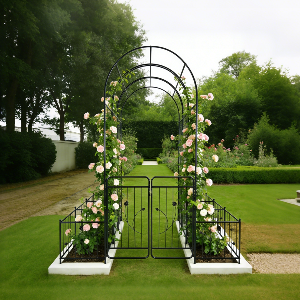 Metal Garden Arch with Gate