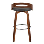 30" Mid-Century Modern Fixed-Height Barstool with Swivel