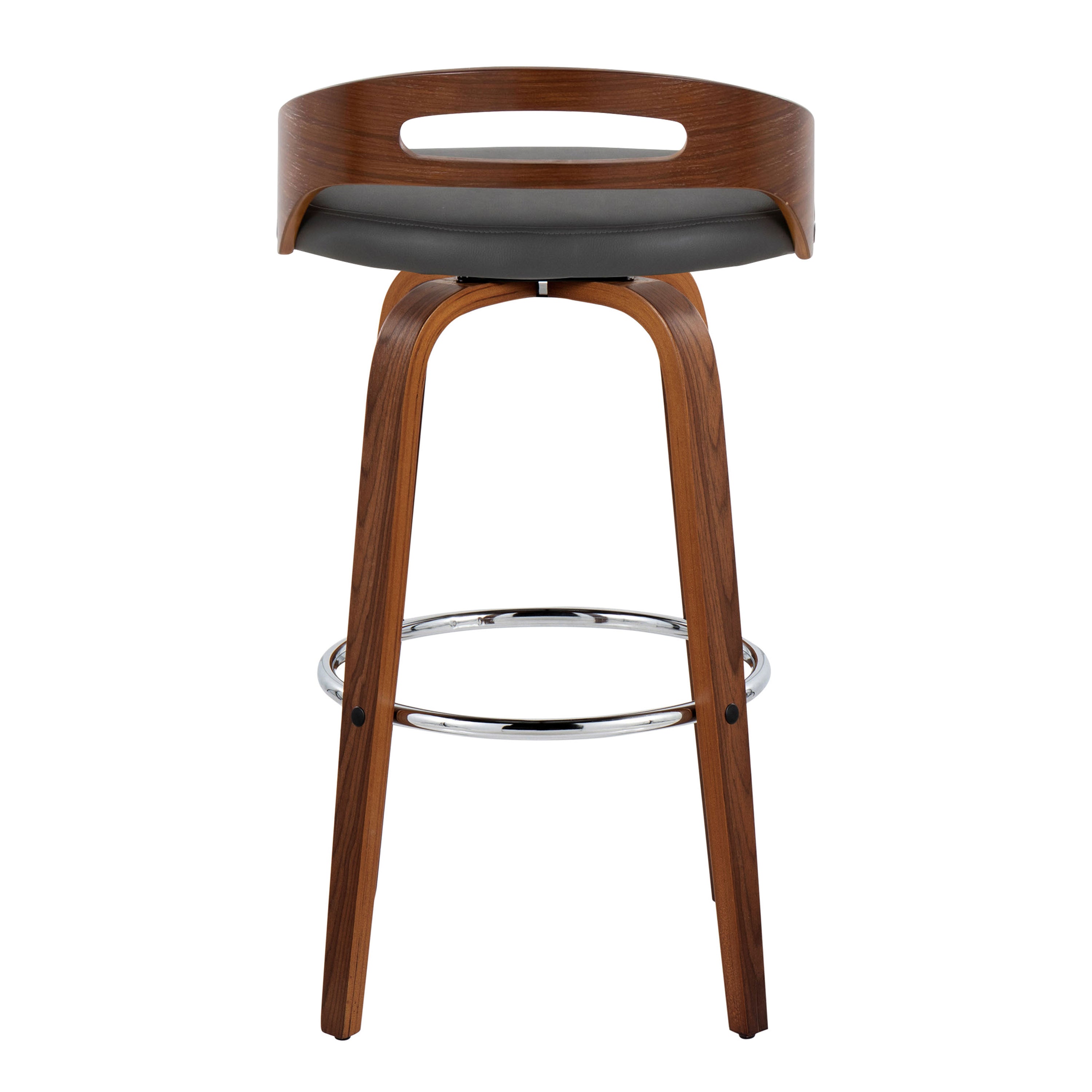30" Mid-Century Modern Fixed-Height Barstool with Swivel