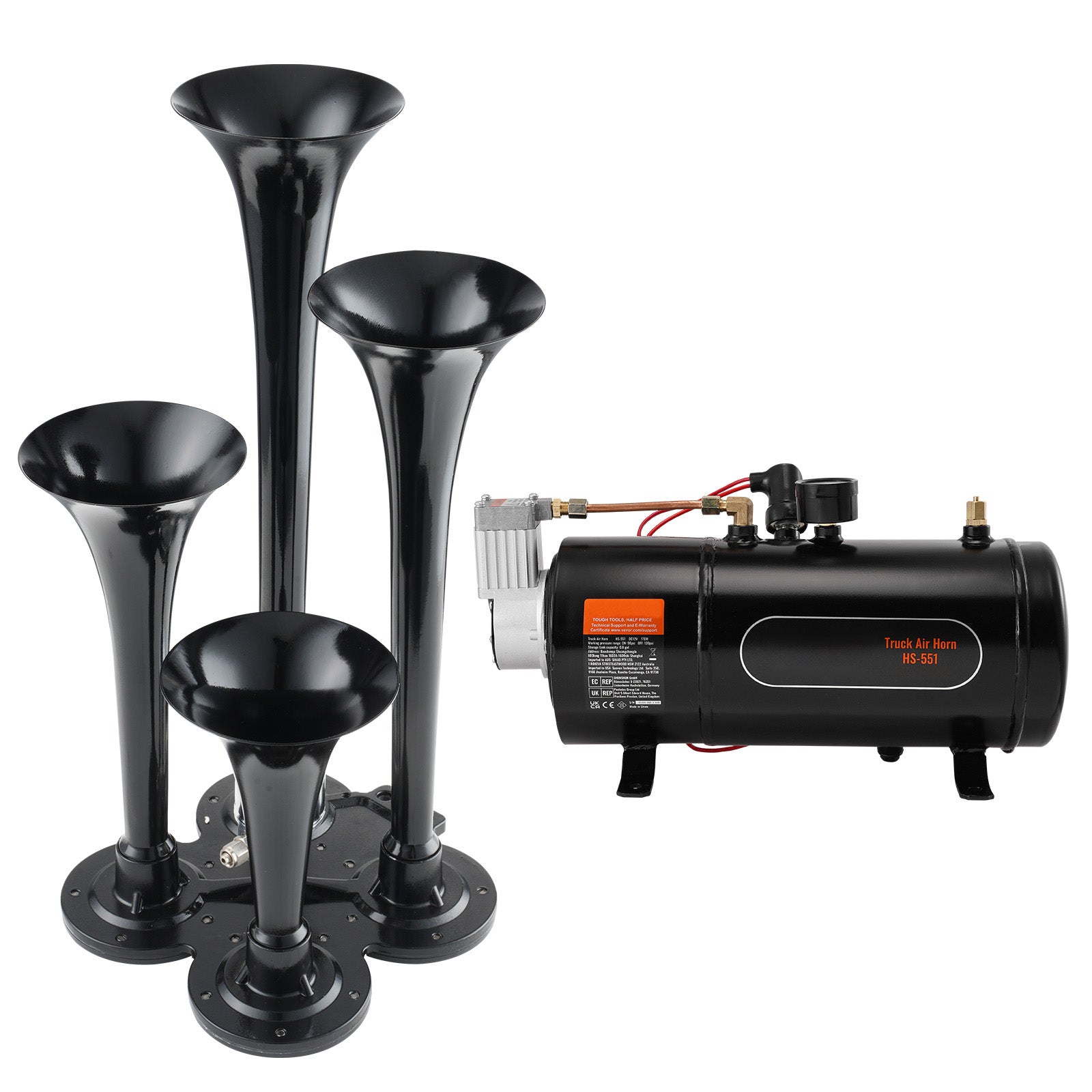 Train Horns Kit with 4 Trumpets
