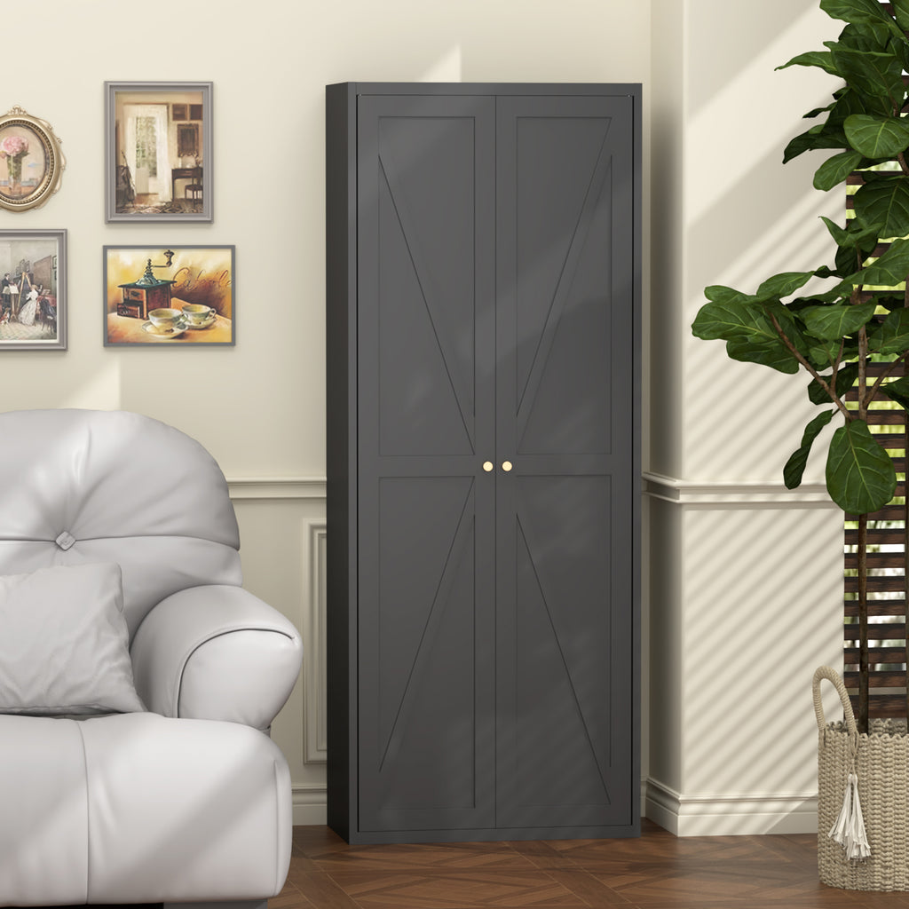 2 Doors Metal Storage Cabinet Kitchen Pantry Cabinet