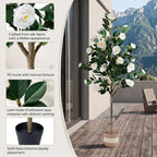 Artificial Camellia Tree 5-FT - Faux Plants Indoor Decoration