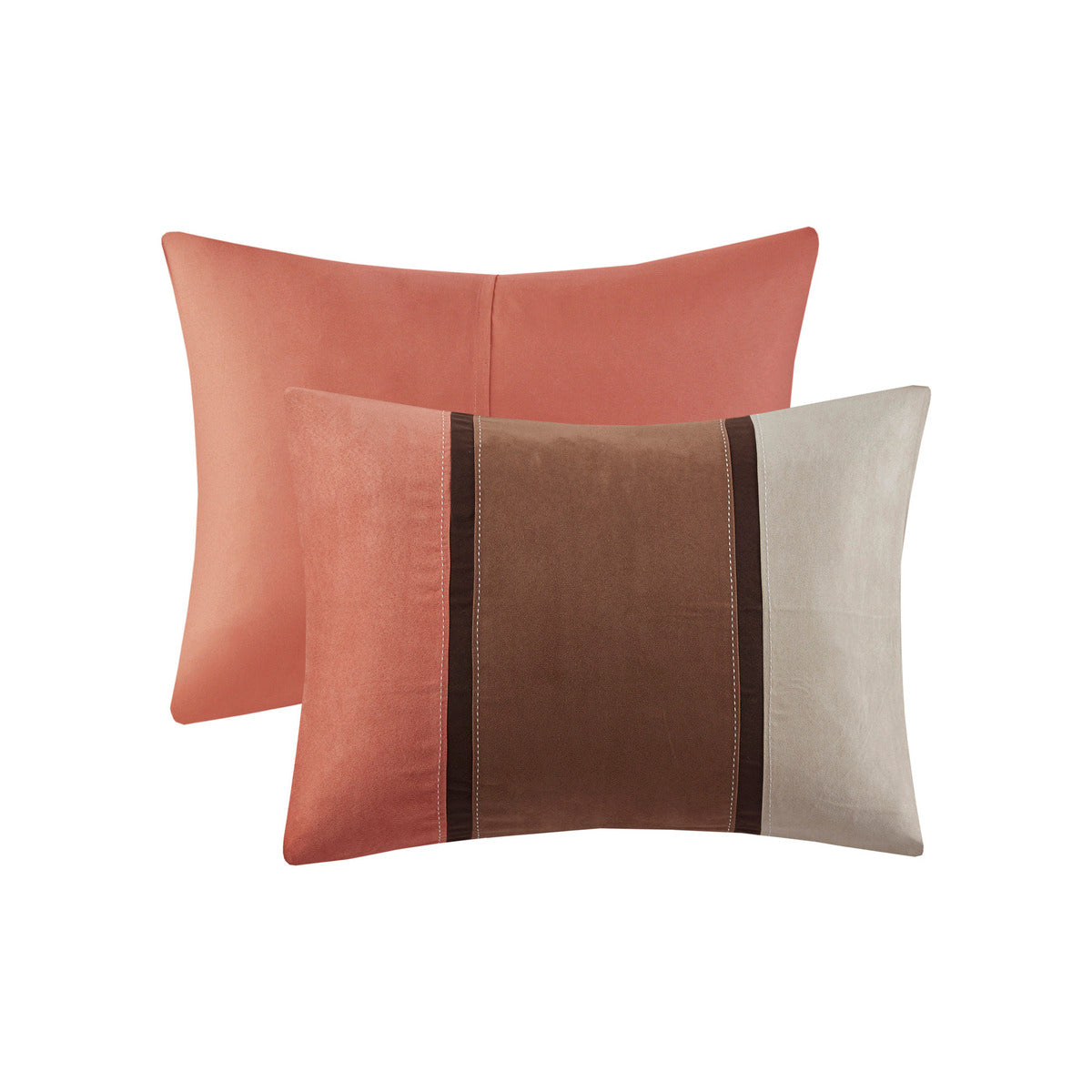 7 Piece Faux Suede Comforter Set Coral King