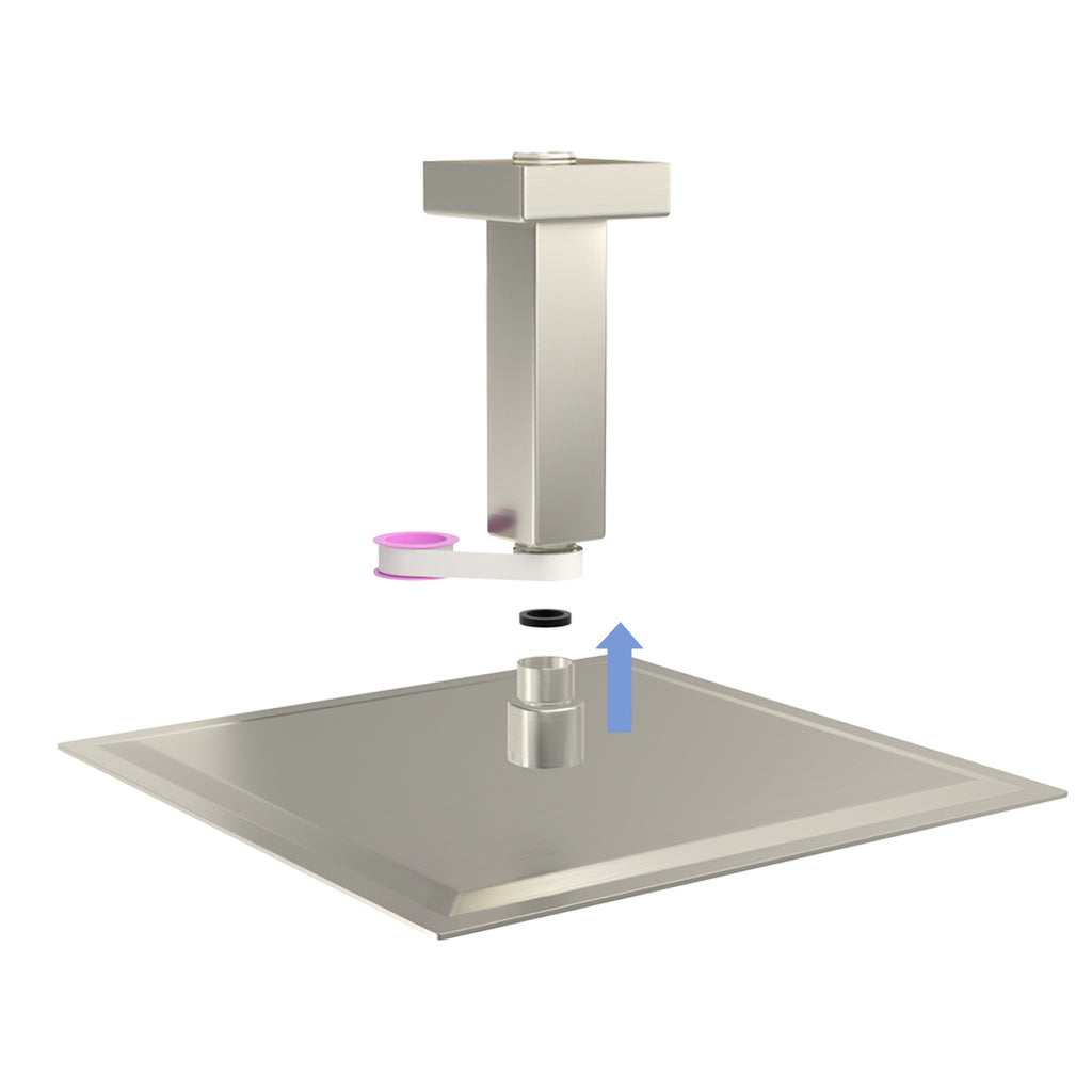 3" Ceiling Mounted Shower Arm with Flange in Brushed Nickel