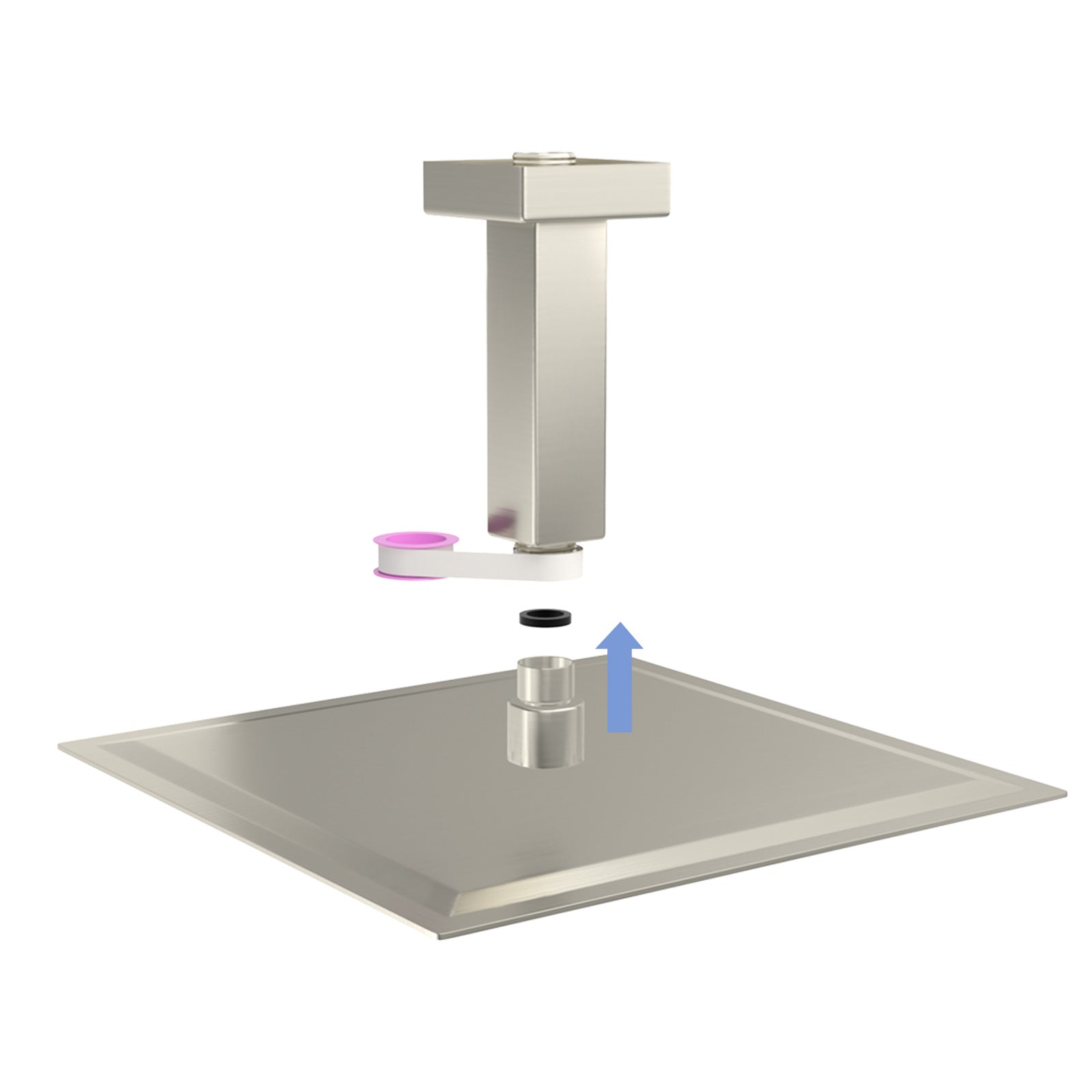 3" Ceiling Mounted Shower Arm with Flange in Brushed Nickel
