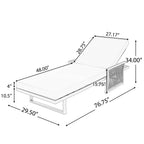 Black Iron Outdoor Chaise Lounge with Mixed Rope