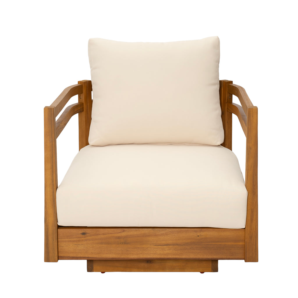 Acacia Wood Outdoor Swivel Chair