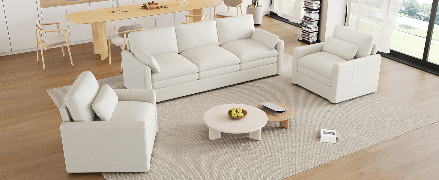 Cozy Upholstered Sofa Set Oversized Comfy Cloud Sofa