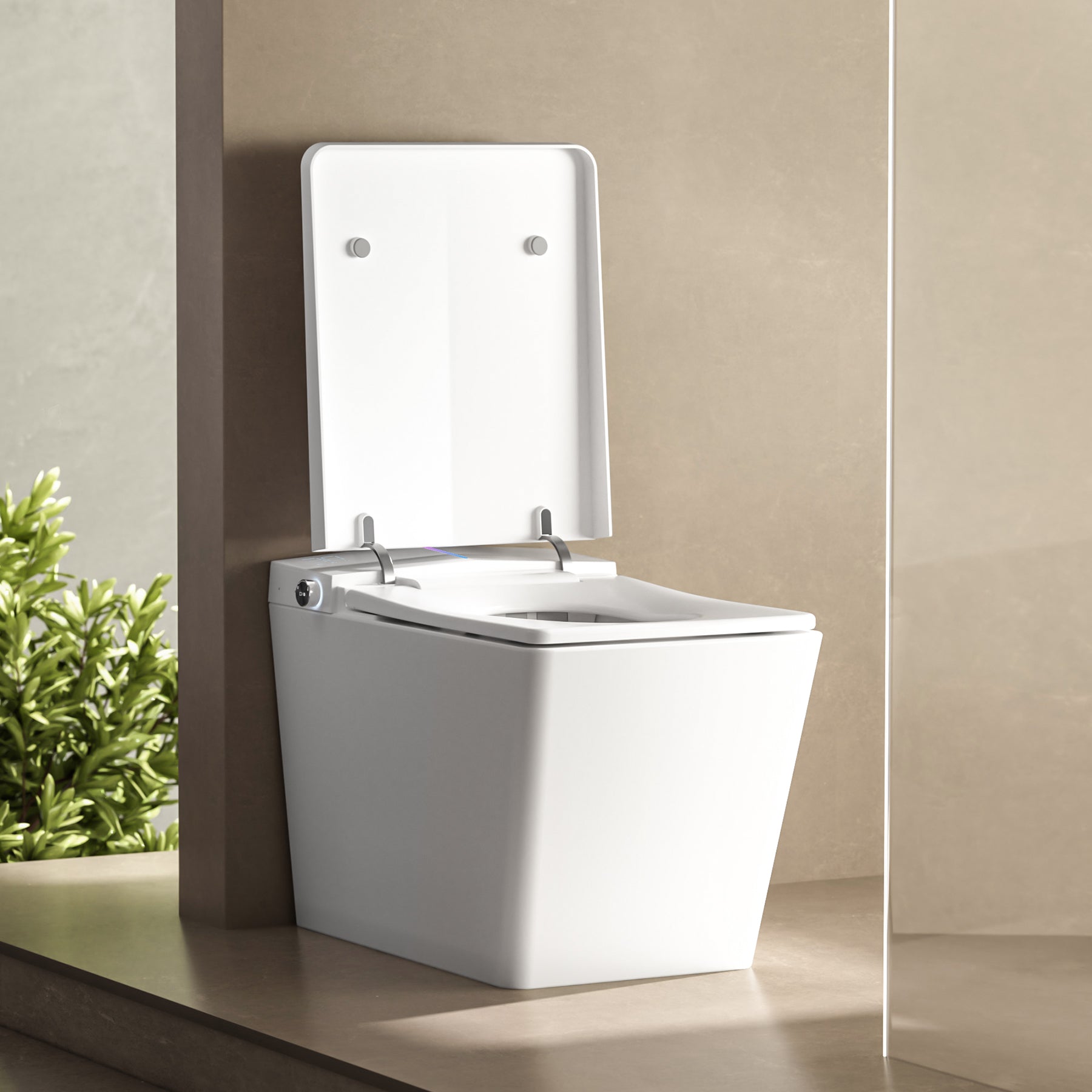 Square Smart Toilet with Built-in Tank