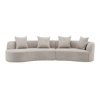 126" Curved Sectional Sofa (Almond-D28 Full Foam)
