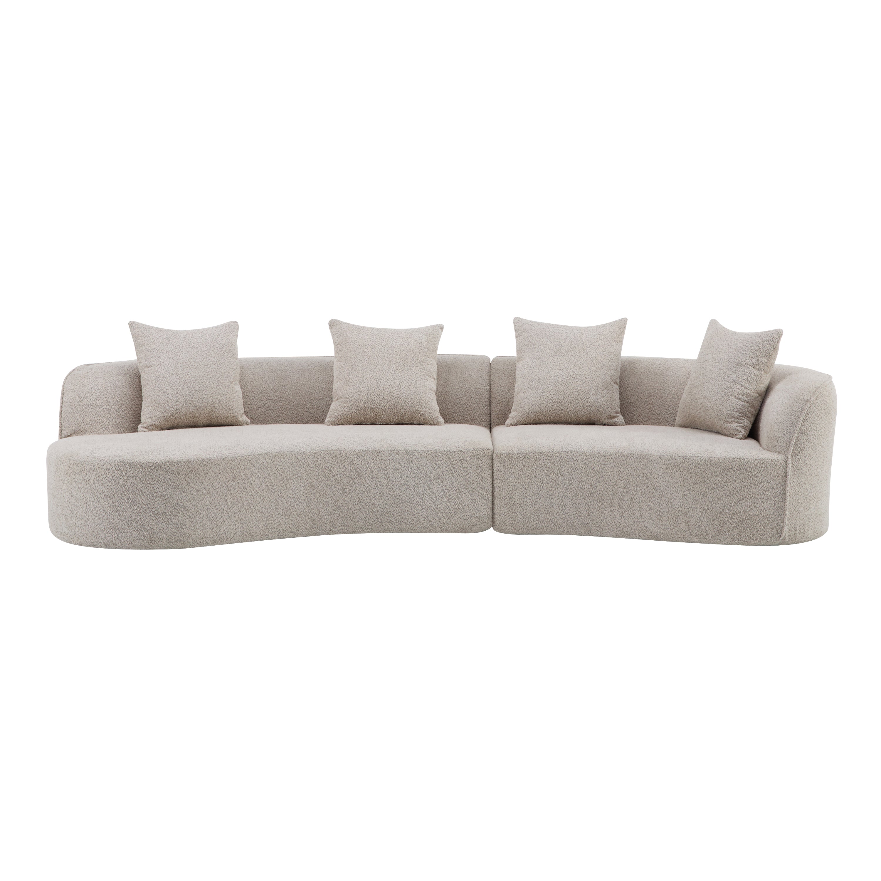 126" Curved Sectional Sofa (Almond-D28 Full Foam)
