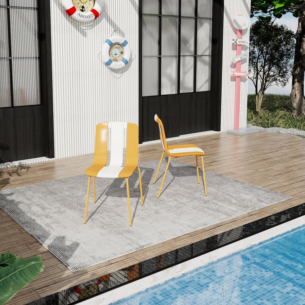 Summer 4-Pack Modern Striped Color Block Chairs
