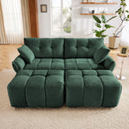 2 Seater Sofa Set with 2 Ottomans and Throw Pillows