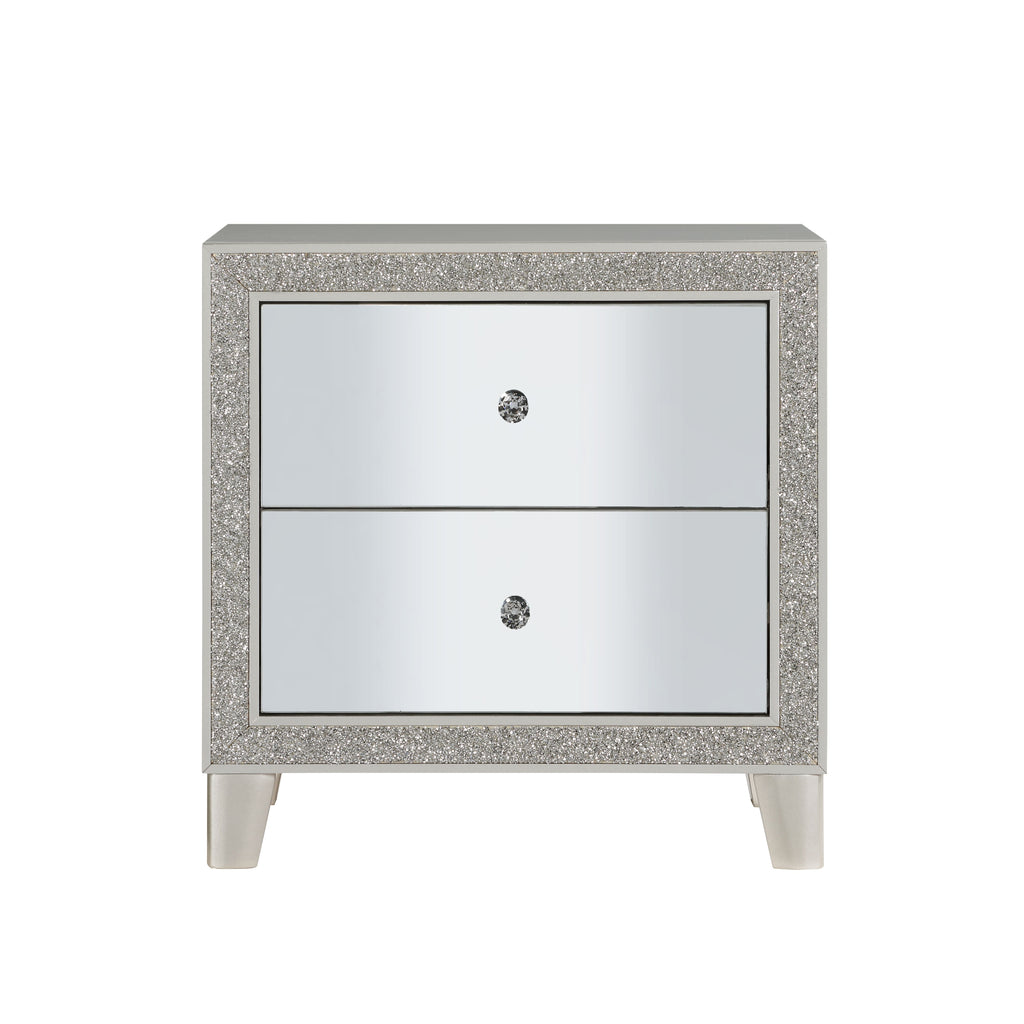 Sliverfluff Mirrored & Champagne Finish Nightstand