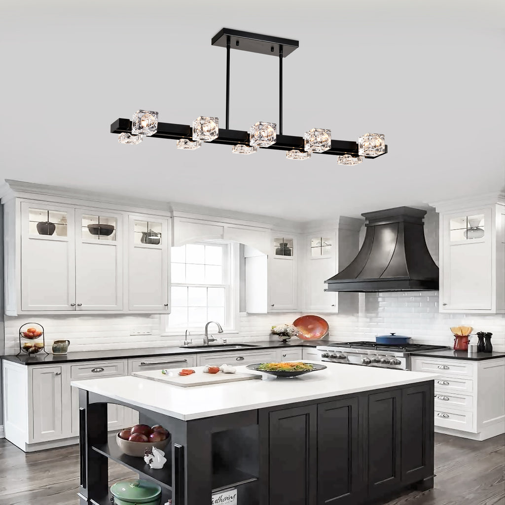 Rectangle Chandelier for Dining Room, 10-Light