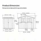 9x6 FT Outdoor Metal Storage Shed with Window & Flower Rack