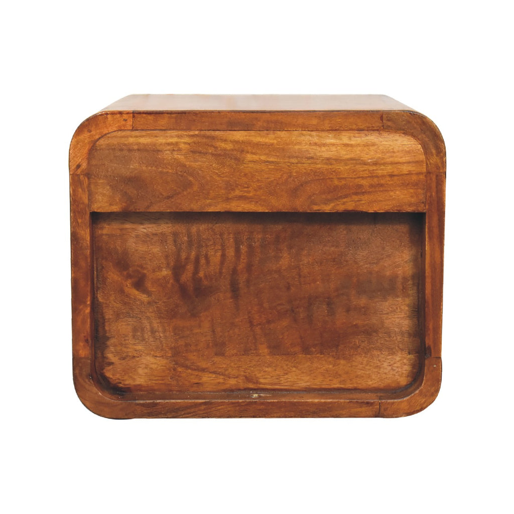 Solid Wood Floating Mini Nightstand - 2 Drawers
