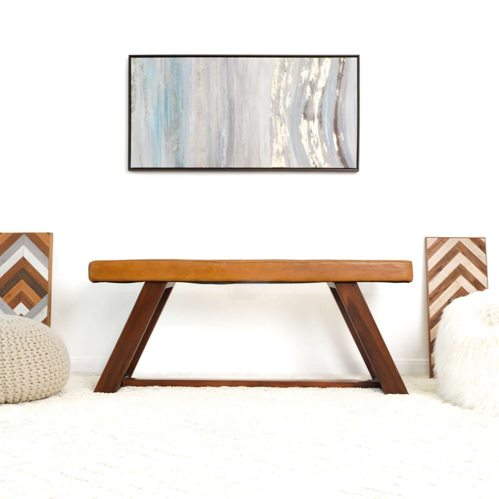 Marley Genuine Leather Bench