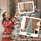 HOMCOM 7.5 ft Frosted Christmas Tree with Realistic Branches