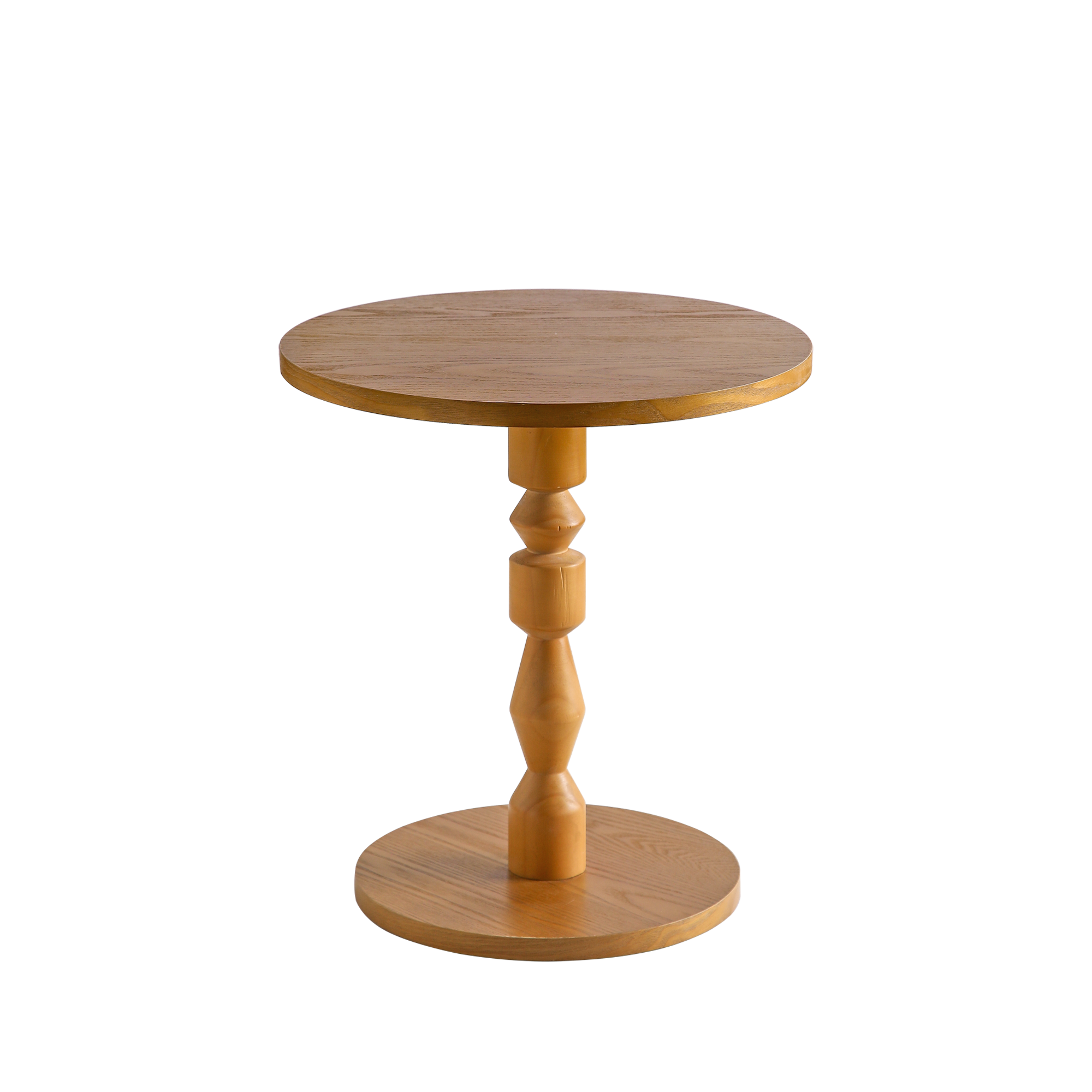 Round Side Table with MDF Tabletop and Solid Wood Legs