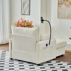 55" Oversized Chaise Lounge Chair Indoor with Ottoman and Storage