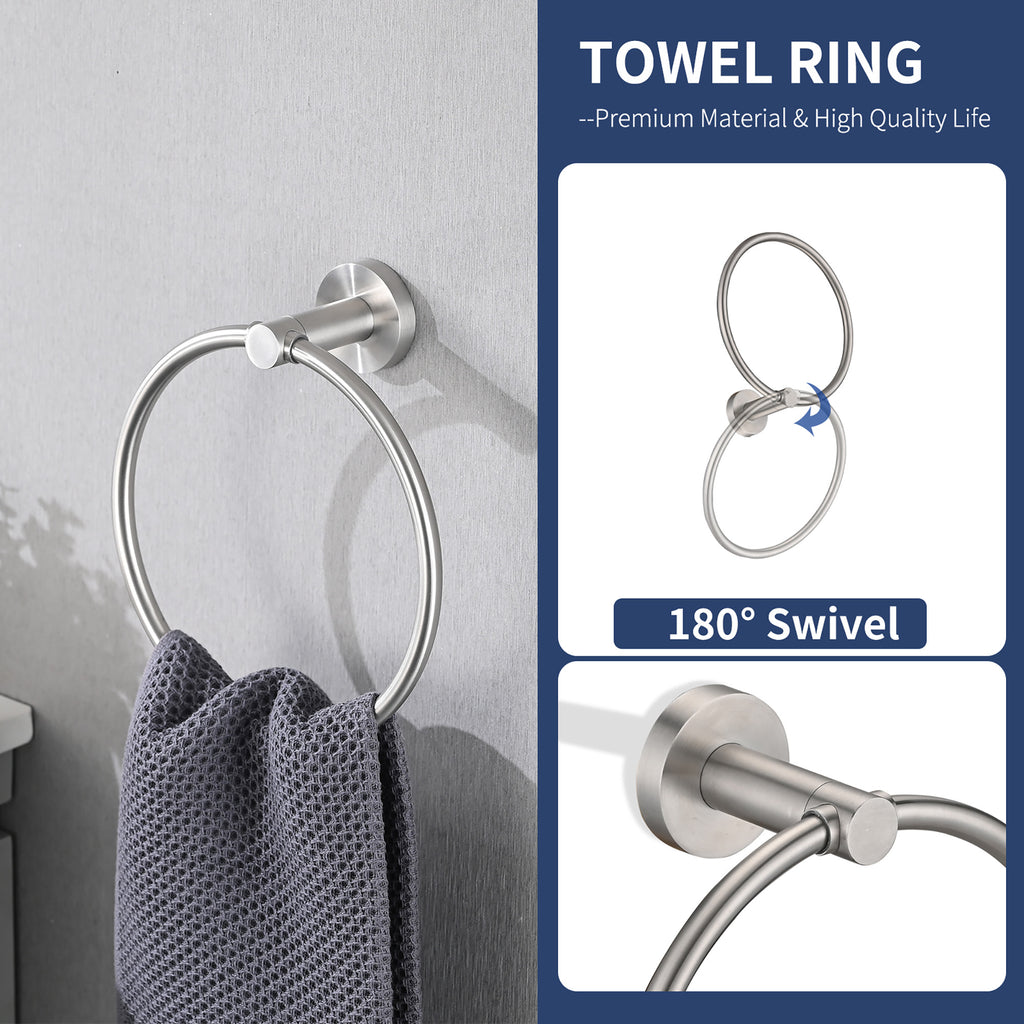 4-Pack Bathroom Accessories Set in Brushed Nickel