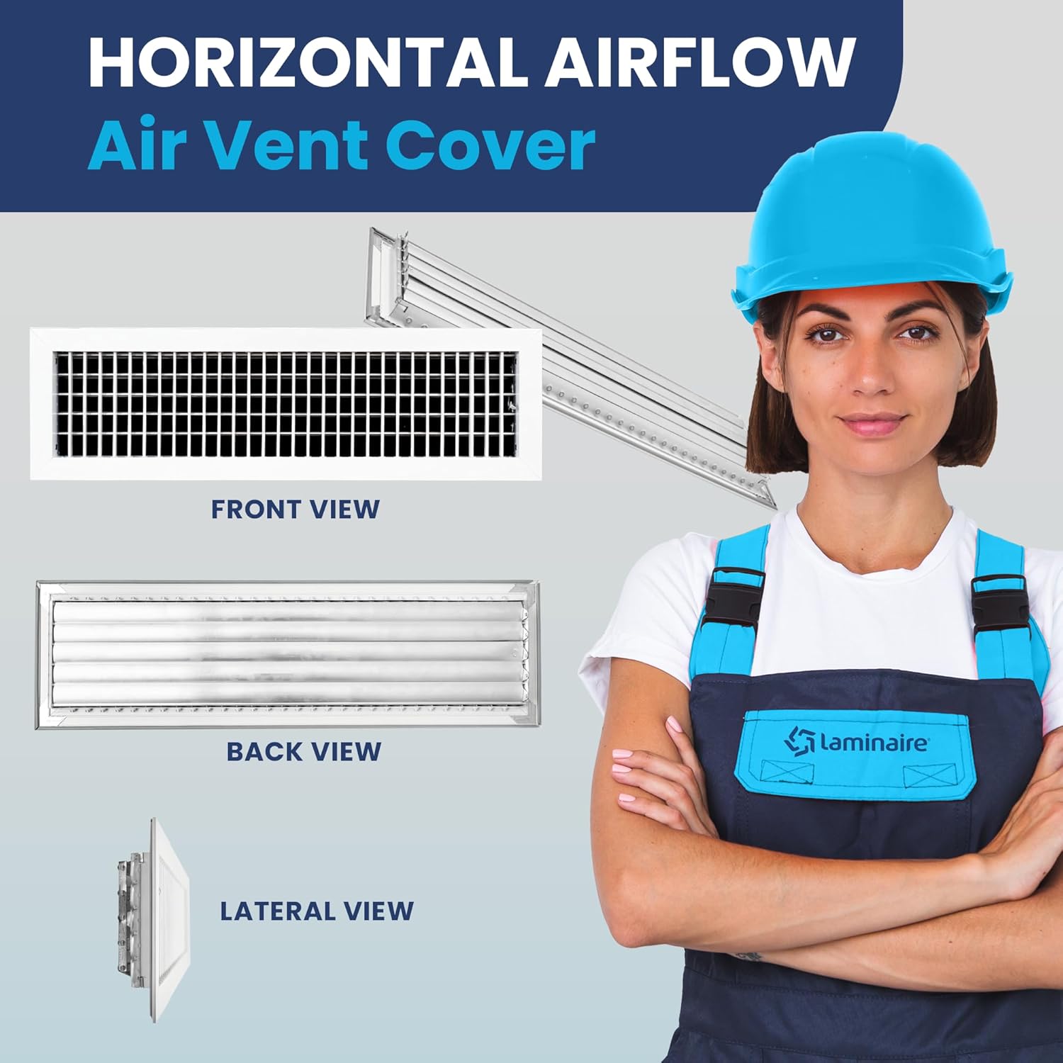 AC Register Vent Cover 24X6 Inch - Adjustable Aluminum HVAC Grille