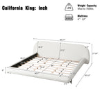 California King Size Bed Frame with Boucle Fabric
