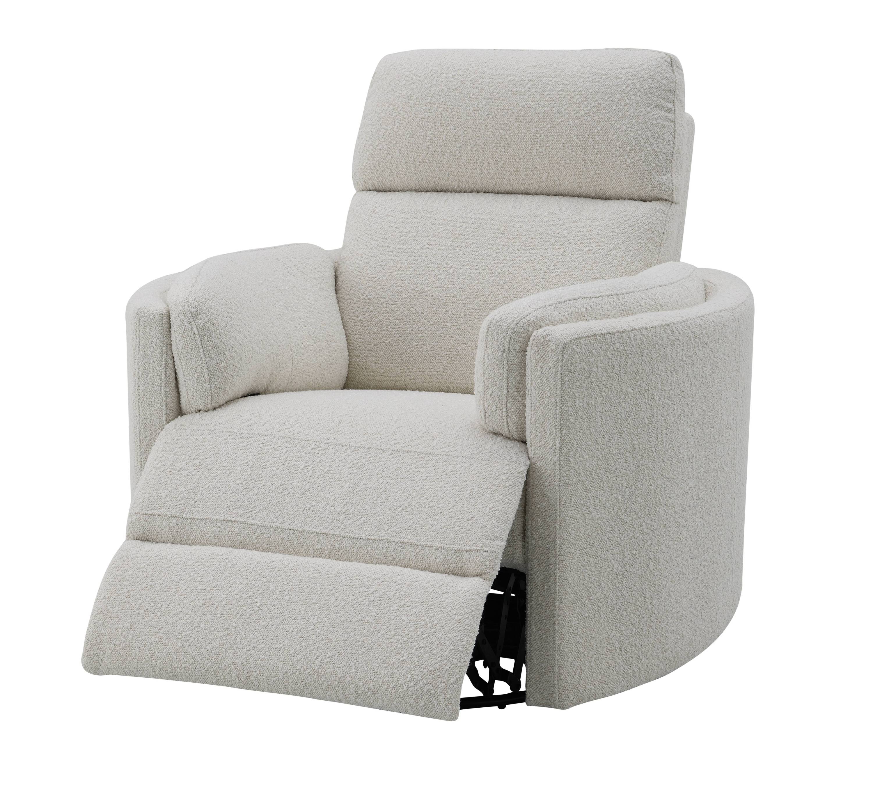 Sagen Beige Boucle Glider Recliner with Swivel