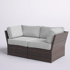 Fully Assembled 66" Outdoor Wicker Loveseat with Cushions