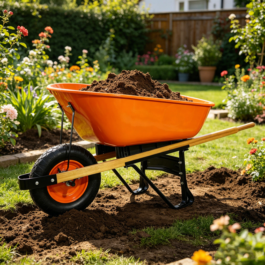 Steel Tray Wheel Barrow - Two Wheeled Trolley