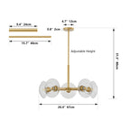 26" Modern Gold 5-Light Sputnik Chandelier