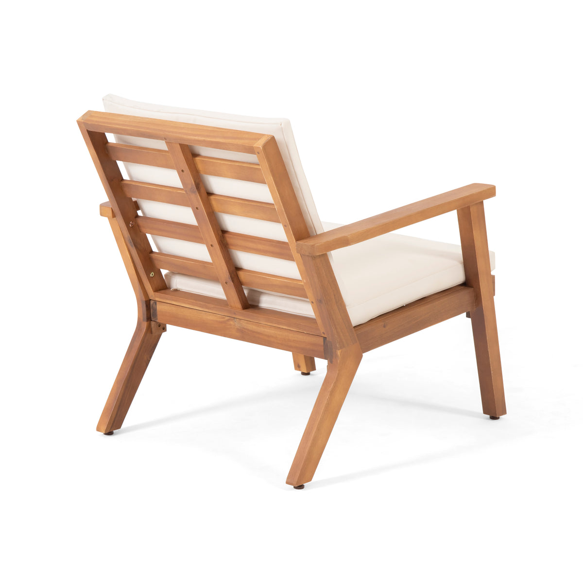 Outdoor Acacia Wood Club Chairs with Cushions