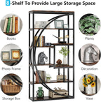 70.47" Height Industrial 5-Tier Rustic Bookcase