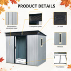 8 ft x 6 ft Outdoor Metal Storage Shed with Window
