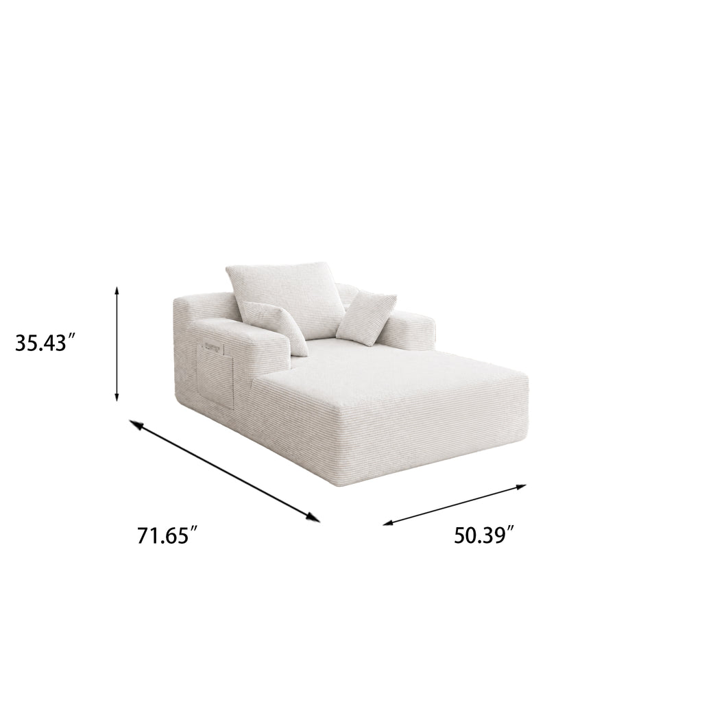 71.65'' Corduroy Chaise Lounge Sofa