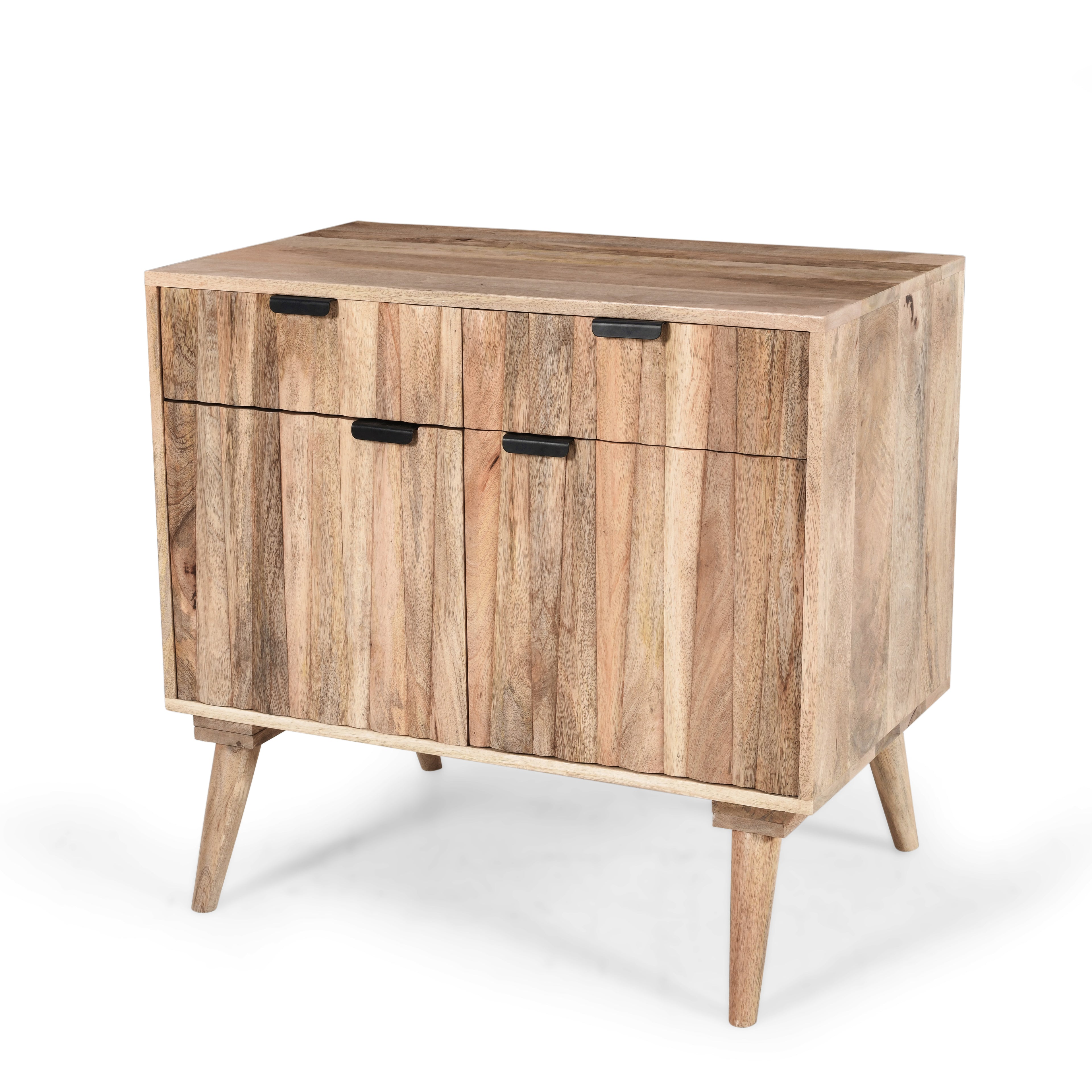 Stylish Mango Wood 2-Drawer 2-Door Cabinet