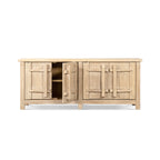 Rowan 91" Reclaimed Pine 4-Door Crossbar Sideboard Cabinet