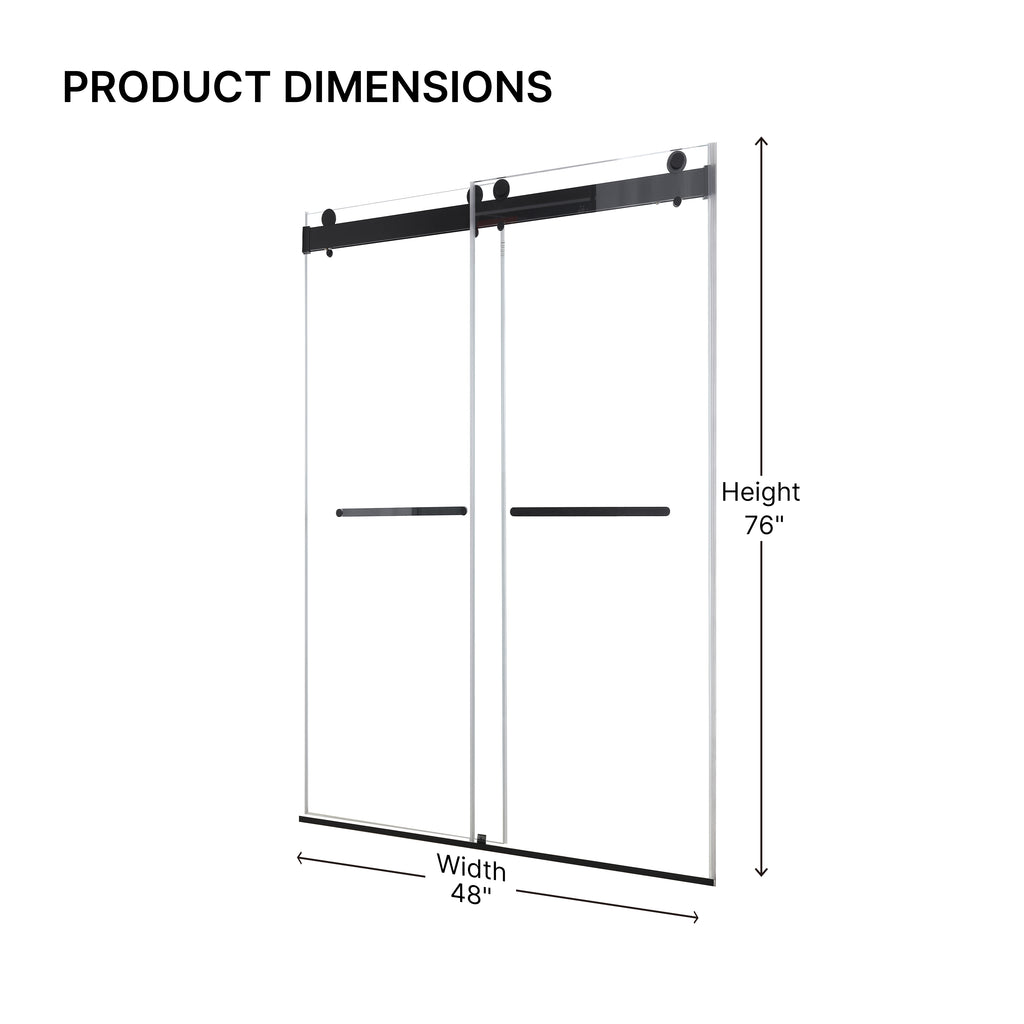 48 Inches x 76 Inches Double Sliding Shower Door in Matte