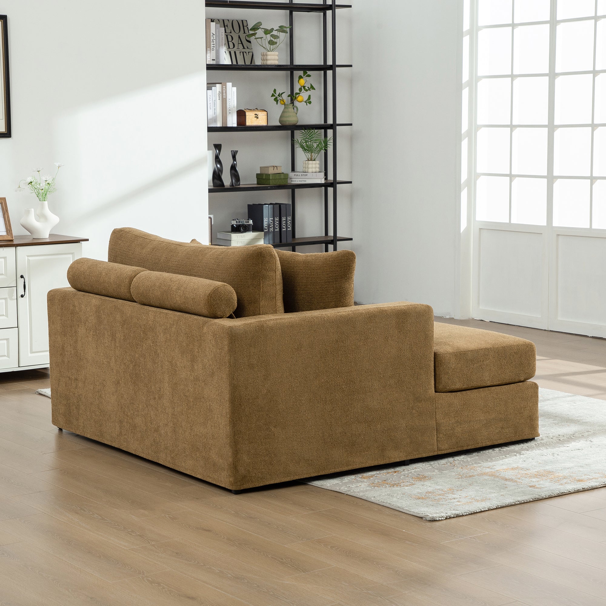 56.3" Wide Extra-Large Sofa Bed, Chenille