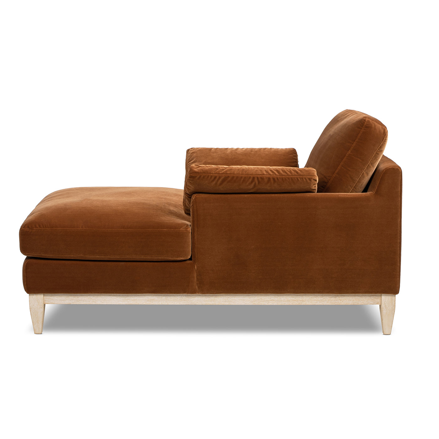 Pasadena Modern Farmhouse Chaise Lounge Chair, Burnt