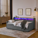 Twin Size Upholstery Sofa Bed with LED Lights