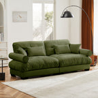 Large Size Modern Two-Seater Sofa with Bolstered Armrests
