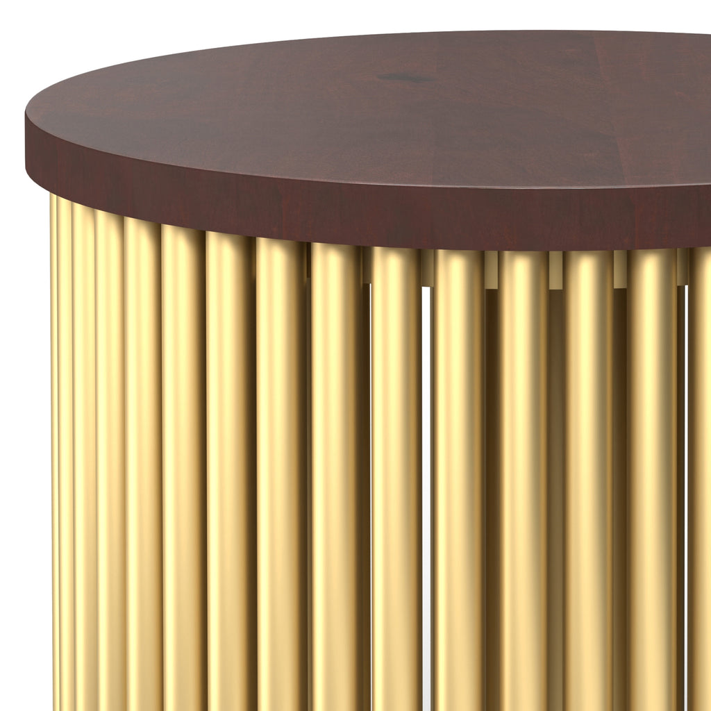 Demy Accent Table in Cognac/Gold