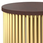 Demy Accent Table in Cognac/Gold