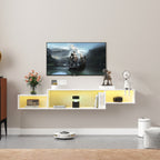 65.35in Wall Mounted Floating TV Stand with Color LEDs