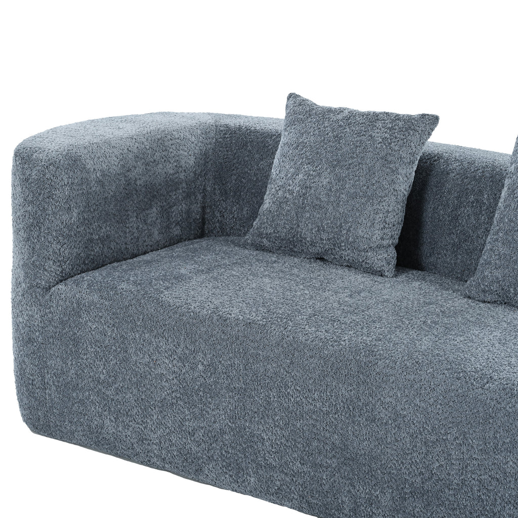 U_Style 132" Modern Sectional Sofa with Curved Design