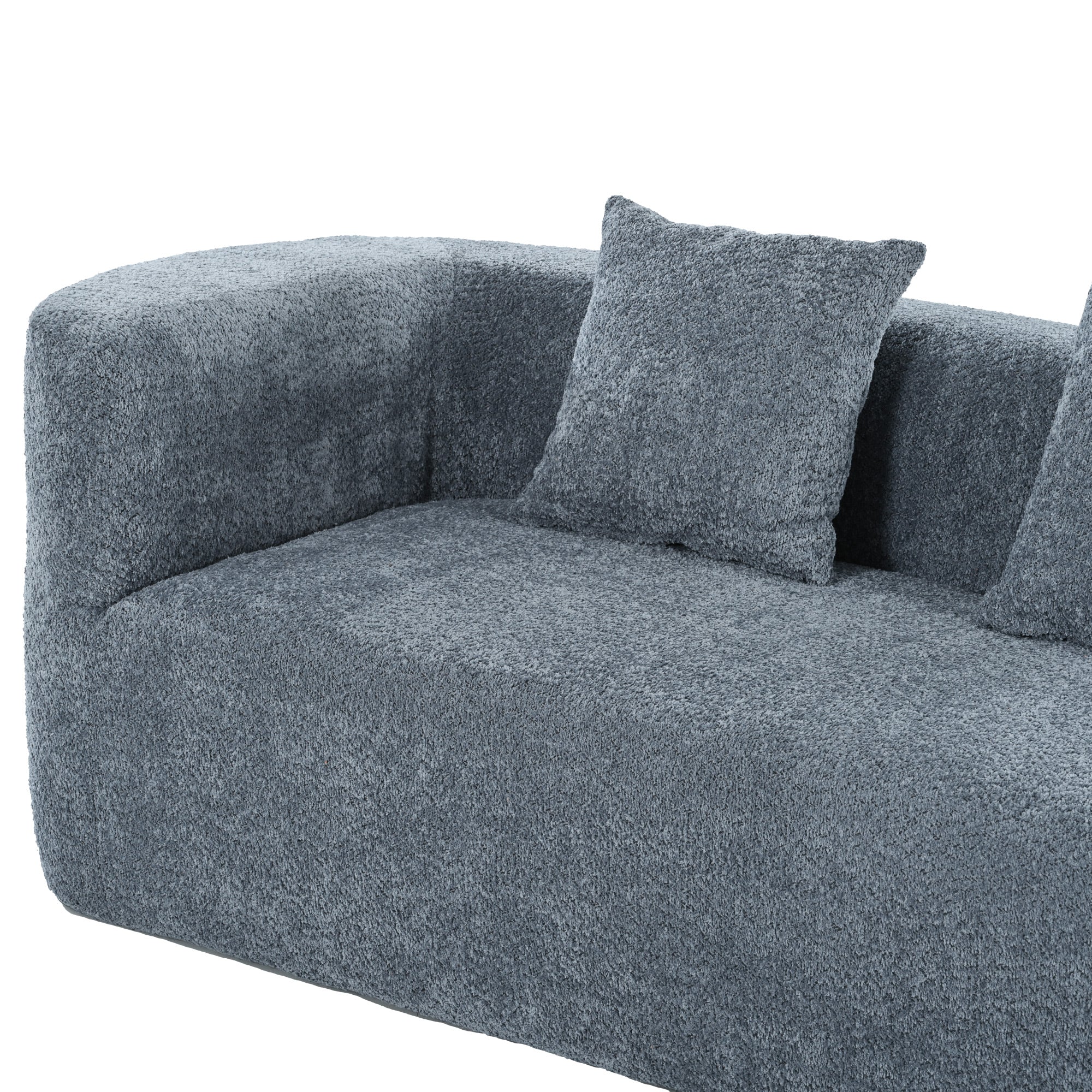 U_Style 132" Modern Sectional Sofa with Curved Design