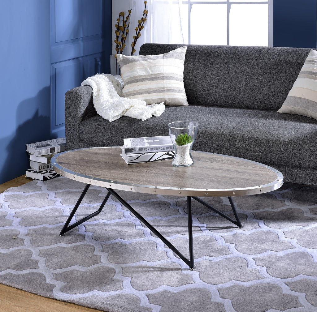 Allis Weathered Oval Coffee Table